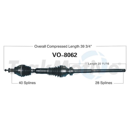 Surtrack Axle Cv Axle Shaft, Vo-8062 VO-8062